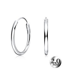 2.0mm Silver Hoop Earring CR-12