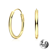 2.0mm Gold Plated Silver Hoop Earring CR-12-GP