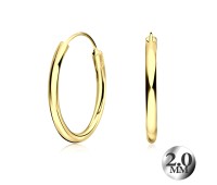 2.0mm Gold Plated Silver Hoop Earring CR-12-GP