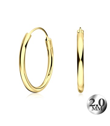 2.0mm Gold Plated Silver Hoop Earring CR-12-GP