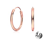 2.0mm Rose Gold Plated Silver Hoop Earring CR-12-RO-GP