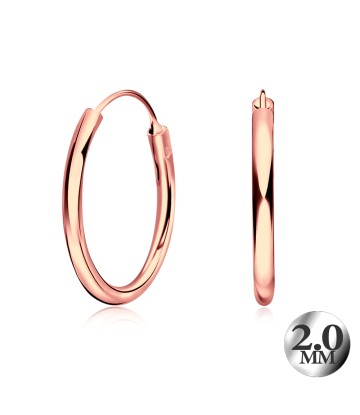 2.0mm Rose Gold Plated Silver Hoop Earring CR-12-RO-GP