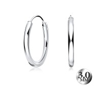 3.0mm Silver Hoop Earring CR-12