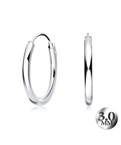 3.0mm Silver Hoop Earring CR-12