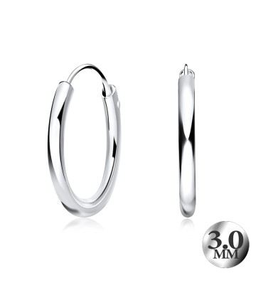 3.0mm Silver Hoop Earring CR-12