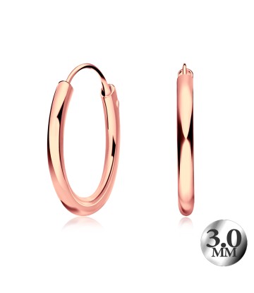 3.0mm Rose Gold PlatedSilver Hoop Earring CR-12-RO-GP