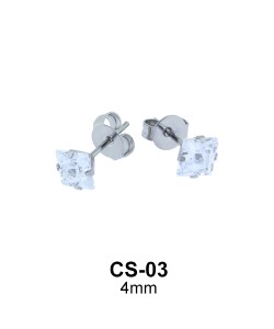 Square CZ Stud Earring CS-03