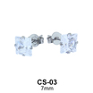 Square CZ Stud Earring CS-03