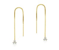 Gold Plated Silver Chain Earring ECD-02-GP