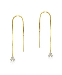 Gold Plated Silver Chain Earring ECD-02-GP