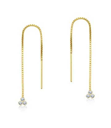 Gold Plated Silver Chain Earring ECD-02-GP