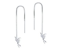 Silver Angel with Chain Shaped Earring ECD-105