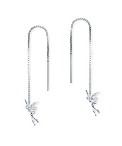 Silver Angel with Chain Shaped Earring ECD-105