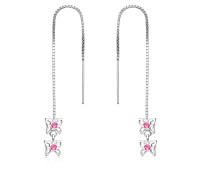 Butterfly Shaped Silver Chain Earring ECD-30