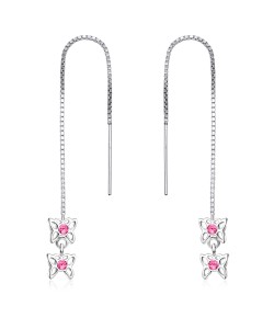 Butterfly Shaped Silver Chain Earring ECD-30