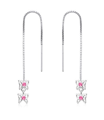 Butterfly Shaped Silver Chain Earring ECD-30