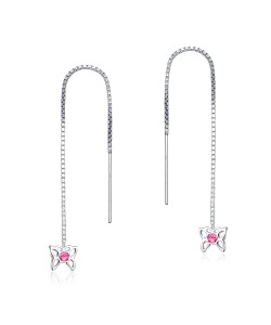 Butterfly Shaped Silver Chain Earring ECD-30s