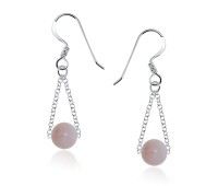 Peach Jade Silver Earring ECH-116-PJ