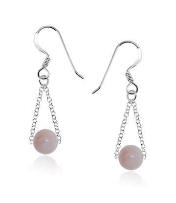 Peach Jade Silver Earring ECH-116-PJ