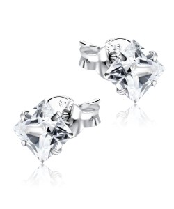 Square CZ Stone Stud Earring ECS-03-5