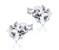 Square Shaped CZ Earring Silver ECS-03-8