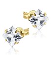 Square Shaped CZ Earring Silver ECS-03-8