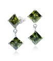 Square CZ Ear Studs ECS-17