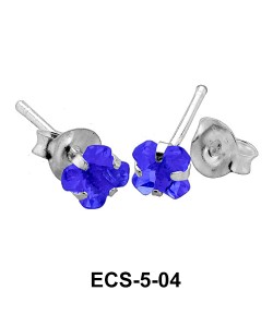 Prong Set Gemstone Ear Studs ECS-5-04