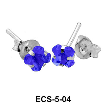Prong Set Gemstone Ear Studs ECS-5-04
