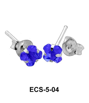 Prong Set Gemstone Ear Studs ECS-5-04