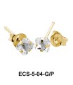 Prong Set Gemstone Ear Studs ECS-5-04