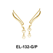 Silver Leafy Heart Shaped Earrings EL-132