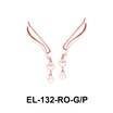 Silver Leafy Heart Shaped Earrings EL-132