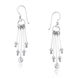 Silver Keyrings Shaped Earrings HME-07