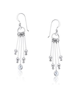 Silver Keyrings Shaped Earrings HME-07