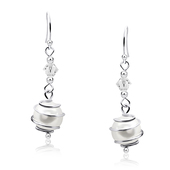 Silver Earrings with Wired Balls HME-42b