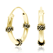 3 Knots Design Hoop Earrings HO-68-GP