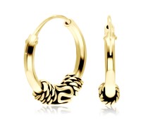 Gold Plated Rope n Snake Design Hoop Earring HO-73-GP