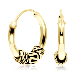 Gold Plated Rope n Snake Design Hoop Earring HO-73-GP