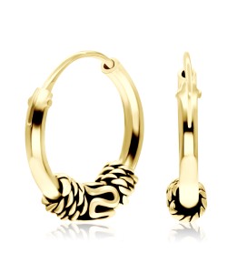 Gold Plated Rope n Snake Design Hoop Earring HO-73-GP