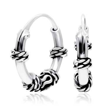 Knot n Snake Design Hoop Earrings HO-77