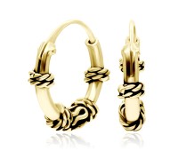 Gold Plated Knot n Snake Design Hoop Earrings HO-77-GP