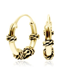 Gold Plated Knot n Snake Design Hoop Earrings HO-77-GP