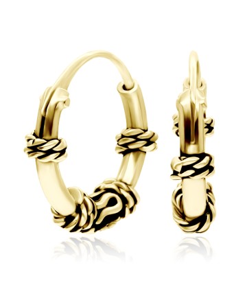 Gold Plated Knot n Snake Design Hoop Earrings HO-77-GP