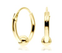 Silver Hoop Earring with Ball HO-8mm-B-GP