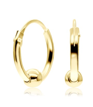 Silver Hoop Earring with Ball HO-8mm-B-GP