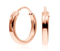 Rose Gold Plated 8mm Silver Hoop Earrings HO-84-RO-GP