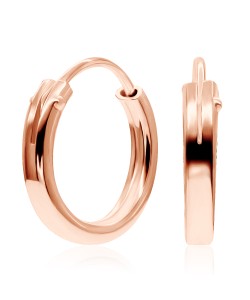 Rose Gold Plated 8mm Silver Hoop Earrings HO-84-RO-GP