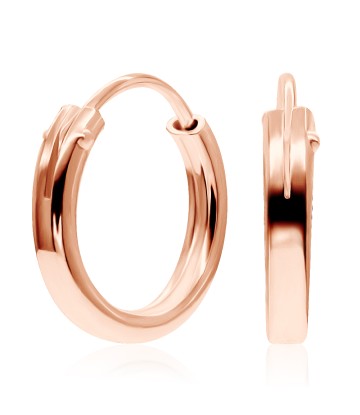 Rose Gold Plated 8mm Silver Hoop Earrings HO-84-RO-GP