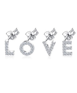 CZ Stone Stud Earring Set LOVE SET-STS-2981